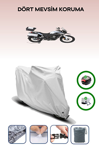 Breen حقيبة خلفية رمادية اللون ومتوافقة مع قماش المحرك المتوافق مع Mondial Rx3i Evo-ABS