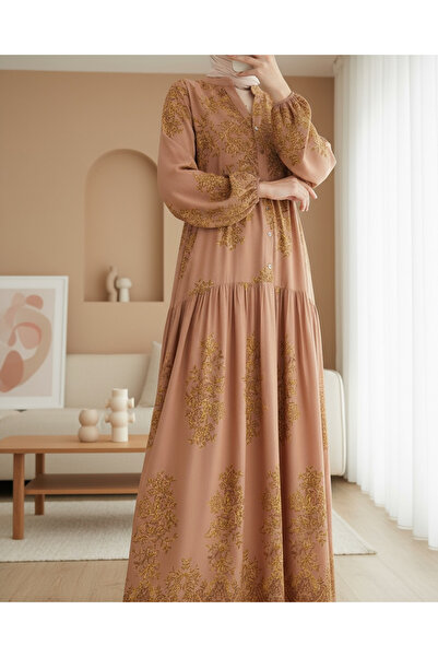 Modamorfo Rochie Hijab cu model Mink Gold 2423