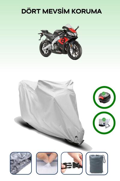 Breen حقيبة خلفية رمادية اللون ومتوافقة مع قماش المحرك المتوافق مع Aprilia RS 125