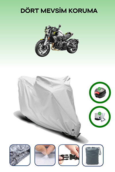 Breen حقيبة خلفية رمادية اللون ومتوافقة مع قماش المحرك المتوافق مع CFmoto 700CL-X Sport