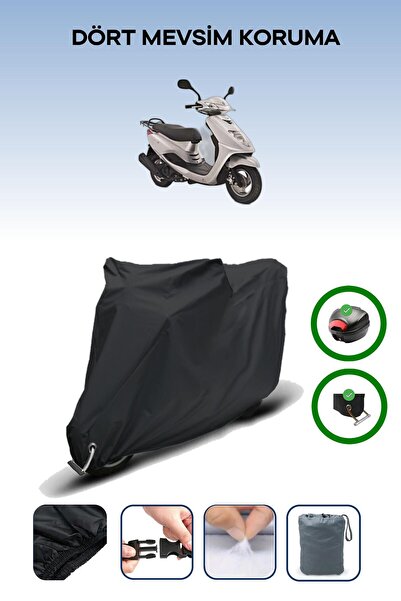 Breen Black Rear Bag and Lock Compatible Yamaha Cygnus L Compatible Motorcycle Tarpaulin