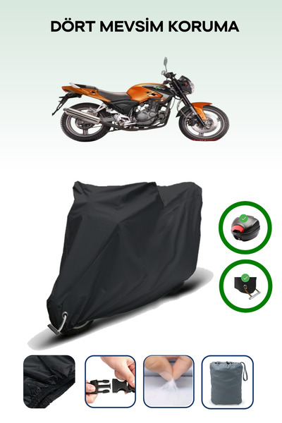 Breen حقيبة خلفية سوداء وقفل متوافقان مع BuMoto/Jinling Ventura F250CC، قماش محرك متوافق