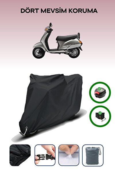 Breen حقيبة خلفية سوداء وقماش متوافق مع هوندا أكتيفا 100