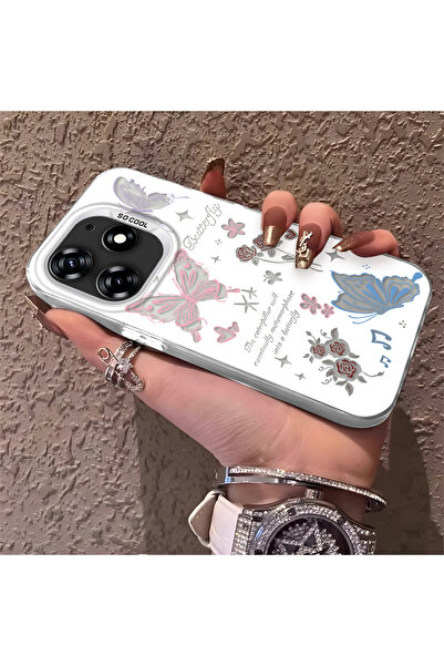 Hontinga حافظة هاتف متوافقة مع تكنو سبارك 10 برو، تصميم فراشة مضاد للصدمات وح...