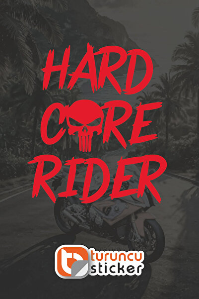 Turuncu Sticker Hard Core Rider Punisher Sticker Decal 13.5X15 cm – Vehicle – Motor – Laptop – Helmet