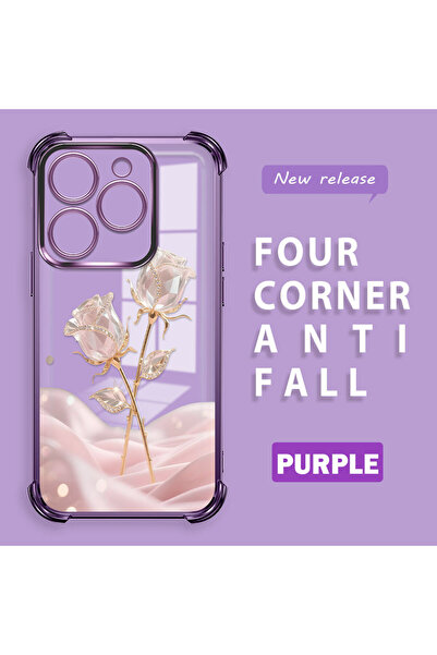 ucuc حافظة حماية من السيليكون الشفاف باللون الوردي الرومانسي المتوافقة مع هات...