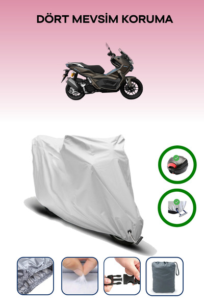 Breen Gray Rear Bag and Lock Compatible Yuki Lb150T-8 Compatible Motor Tarpaulin