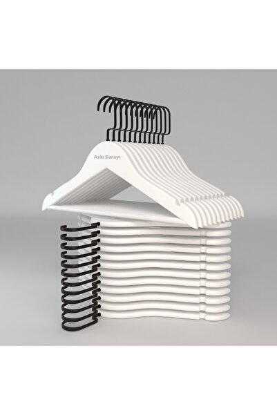 menofis Beyaz Ahşap Çocuk Ve Elbise Askısı 12 Adet Premium Özel Seri