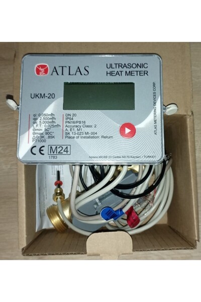 Atlas ULTRASONİK KALORİMETRE UKM-20 (ISI PAY ÖLÇER) DN20 2025 ÜRETİM MBUS ÇIKIŞLI