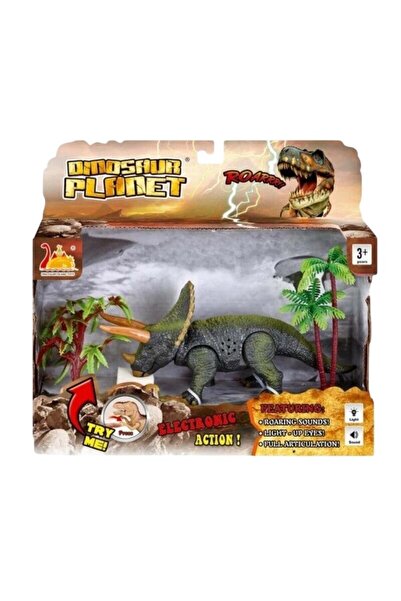 Avaleea Jucarie interactiva dinozaur cu lumini si sunete Triceratops si acces...