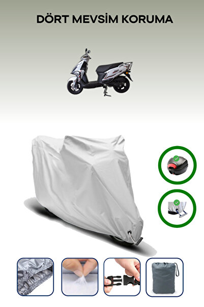 Breen Gray Rear Bag and Lock Compatible Falcon Mocco 50 Compatible Motorcycle...