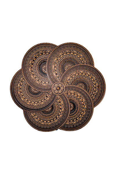 KopArt 3D Ahşap Mandala Yelpaze Duvar Dekoru