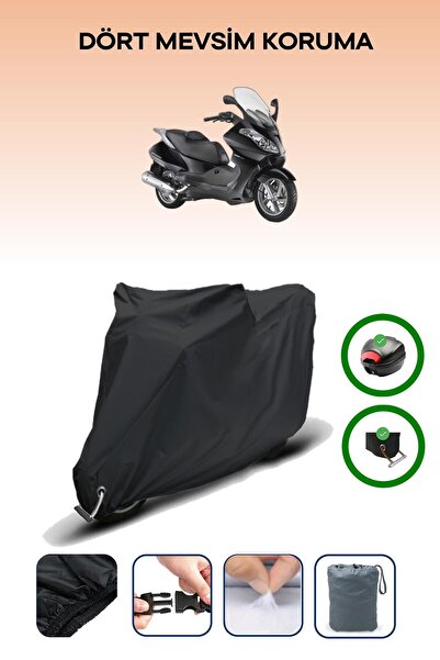 Breen حقيبة خلفية سوداء وقماش محرك متوافق مع Aprilia Atlantic 500 Sprint