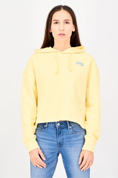 Vans Women Brand Logo Long Sleeve Hoodie, Yellow