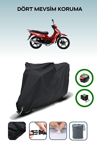 Breen Black Rear Bag and Lock Compatible Kuba Kee 100 Compatible Motorcycle T...