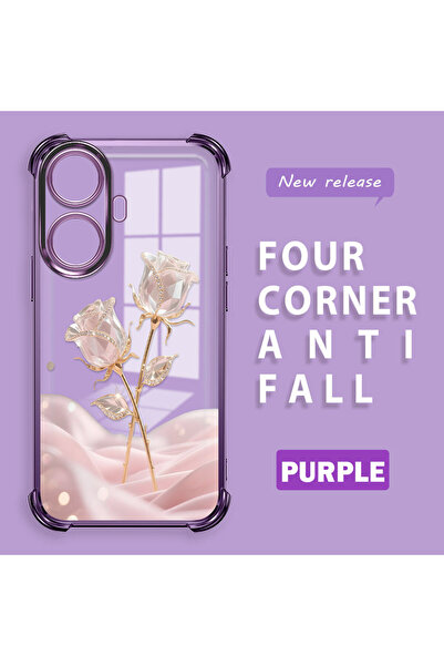 ucuc حافظة حماية من السيليكون الشفاف باللون الوردي الرومانسي المتوافقة مع هات...