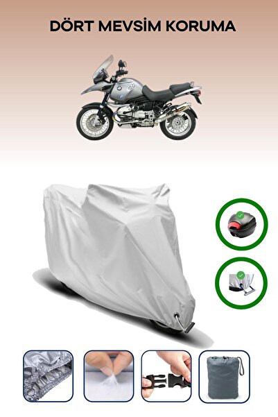 Breen حقيبة خلفية رمادية اللون ومتوافقة مع قماش المحرك المتوافق مع BMW R 1150 GS