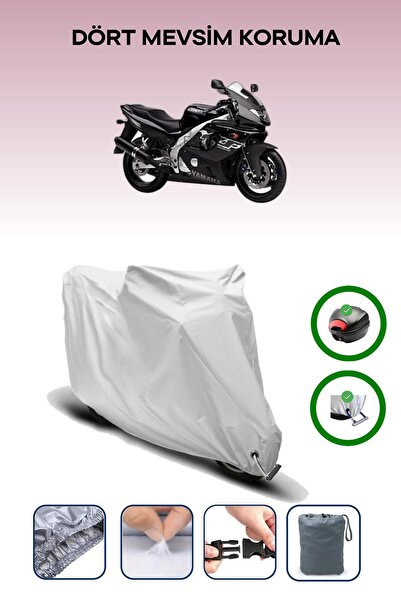 Breen حقيبة خلفية رمادية اللون ومتوافقة مع غطاء المحرك المتوافق مع ياماها YZF 600 R Thundercat