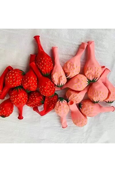 Choice1 بالونات، ٢٠ قطعة، أطباق وأدوات مائدة بنقشة الفراولة الوردية، ديكور حف...