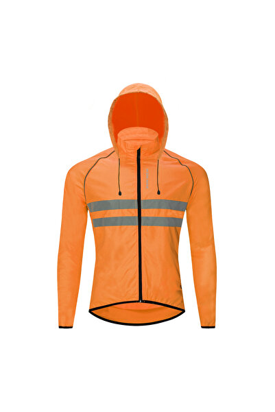 Choice XL BL225 Orange Hooded WOSAWE Windproof Cycling Jackets Hooded Waterpr...