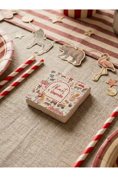 arslart Sirk Temalı Kişiye Özel Doğal Taş Magnet Hediyelik, 1 Yaş Doğum Günü ...