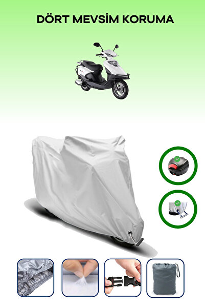 Breen حقيبة خلفية رمادية اللون ومتوافقة مع قفل Kuba Gelli 125 متوافق مع قماش المحرك