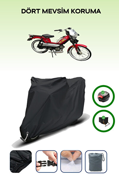 Breen Black Rear Bag and Lock Compatible Bisan Star Compatible Motorcycle Tar...