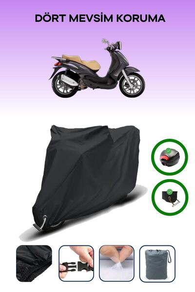 Breen حقيبة خلفية سوداء وقماش محرك متوافق مع Piaggio Beverly 250