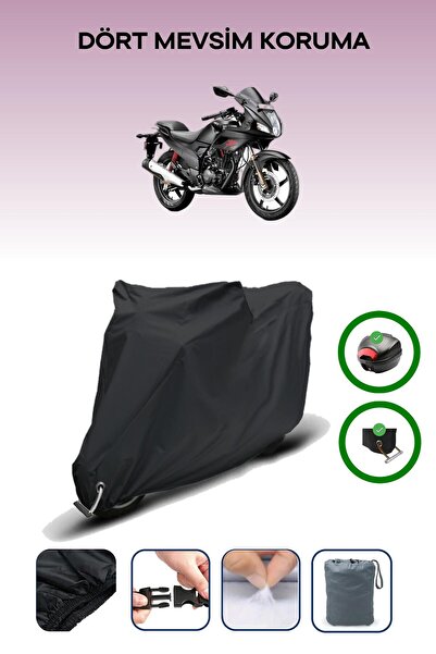 Breen Black Rear Bag and Lock Compatible Hero Karizma Compatible Motorcycle Cover