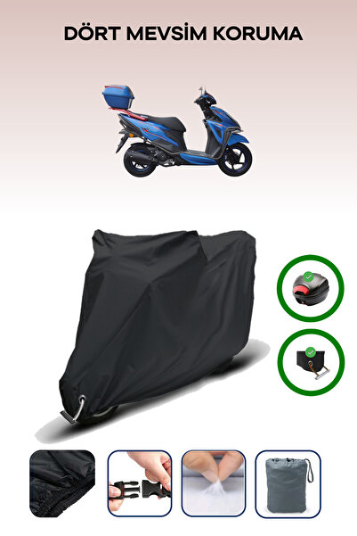 Breen Black Rear Bag and Lock Compatible Yuki Crypto 50 Compatible Motorcycle...