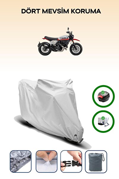 Breen حقيبة خلفية رمادية اللون ومتوافقة مع قماش المحرك المتوافق مع Ducati Scrambler Urban Motard