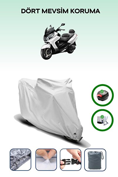 Breen Gray Rear Bag and Lock Compatible Sym Maxi 400I Abs Compatible Motorcyc...