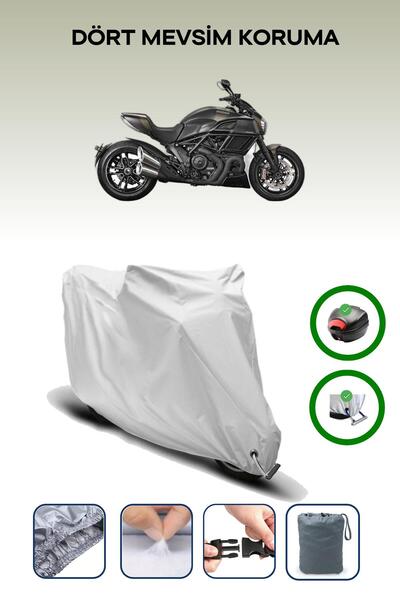 Breen حقيبة خلفية رمادية اللون ومتوافقة مع قماش المحرك المتوافق مع دوكاتي ديافيل كاربون