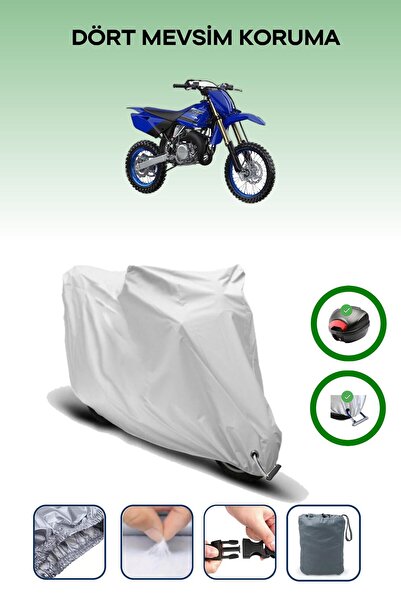 Breen حقيبة خلفية رمادية اللون ومتوافقة مع قماش المحرك المتوافق مع Yamaha YZ 85