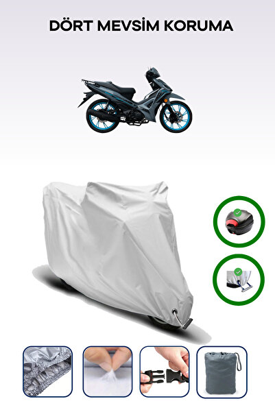 Breen حقيبة خلفية رمادية اللون ومتوافقة مع قماش المحرك المتوافق مع Yuki Solid 125