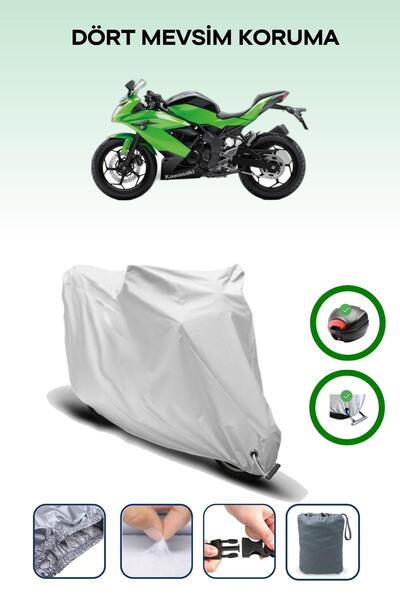 Breen حقيبة خلفية رمادية اللون ومتوافقة مع قماش المحرك المتوافق مع كاواساكي نينجا 250SL