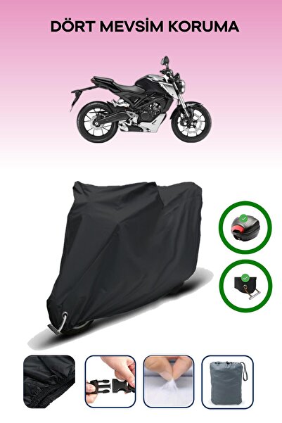 Breen حقيبة خلفية سوداء وقماش محرك متوافق مع هوندا سي بي 125 آر