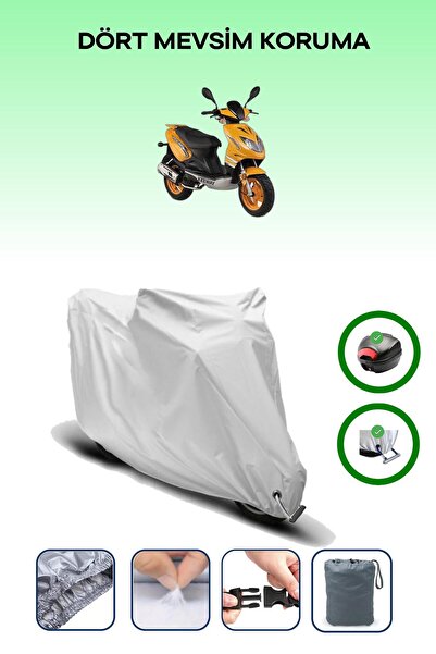 Breen حقيبة خلفية رمادية اللون ومتوافقة مع قماش المحرك المتوافق مع Keeway Focus 150