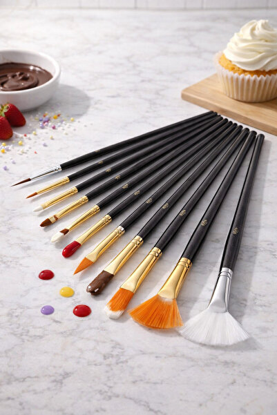 KAMPANYALI Paste Brush Set 15 Pieces (Pfs-15) |   Cake and Dessert Decorating Brushes |   Decor and Styling Kit
