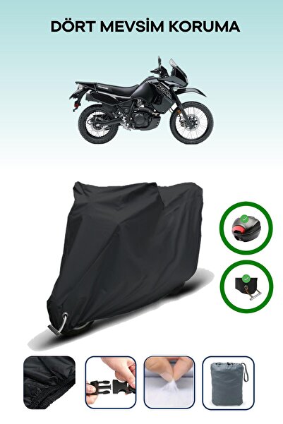 Breen Black Rear Bag and Lock Compatible Kawasaki Klr 650 Compatible Motorcyc...
