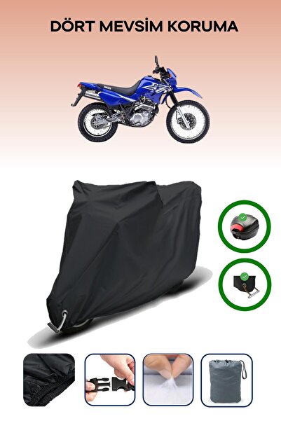 Breen Black Rear Bag and Lock Compatible Yamaha Xt 600 E Compatible Motorcycle Tarpaulin