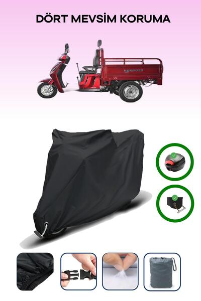 Breen Black Rear Bag and Lock Compatible Yuki Yk-24 Aydos Compatible Motorcycle Tarpaulin