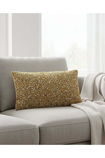 REDTAG وسادة مستطيلة من قماش الجاكار بلون الخردل