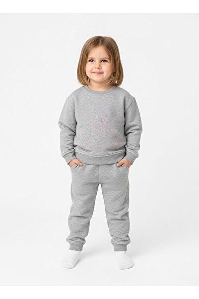 SANTA MİNO Girls and Boys Embroidered Patterned Unlined Top and Bottom Tracks...