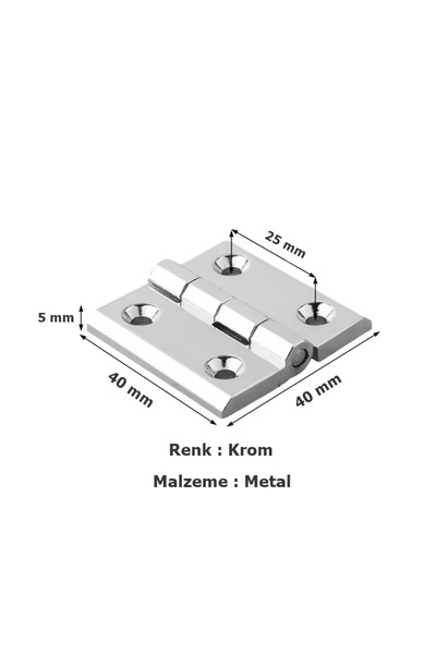 MegaVitrin Dolap Kabin Menteşesi Metal 4 cm Krom | Zamak Dayanıklı Küçük Kapa...