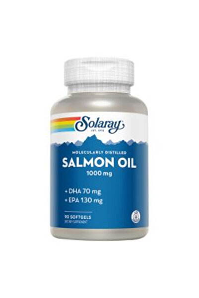 Solaray Salmon Oil 1000mg Omega 3 Fish Oil Supplement Softgels, Pack of 90's