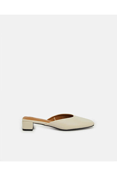 REDTAG Women Cream Block Heel Mule