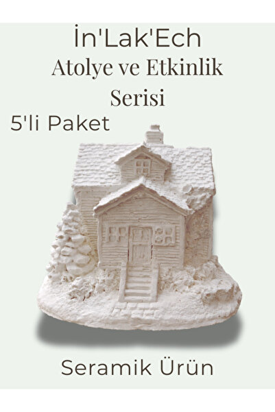 İNLAKECHANDMADE Seramik Boyama Etkinlik Objesi 5’li Paket | Okul ve Atölyeler...