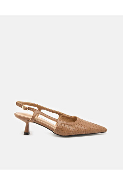 REDTAG Women Brown Textured Slingback Mule