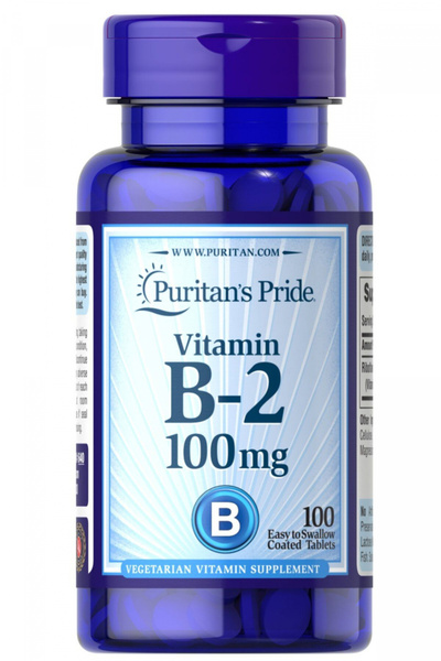 Puritan's Pride فيتامين ب2، ريبوفلافين 100 ملغ، أقراص